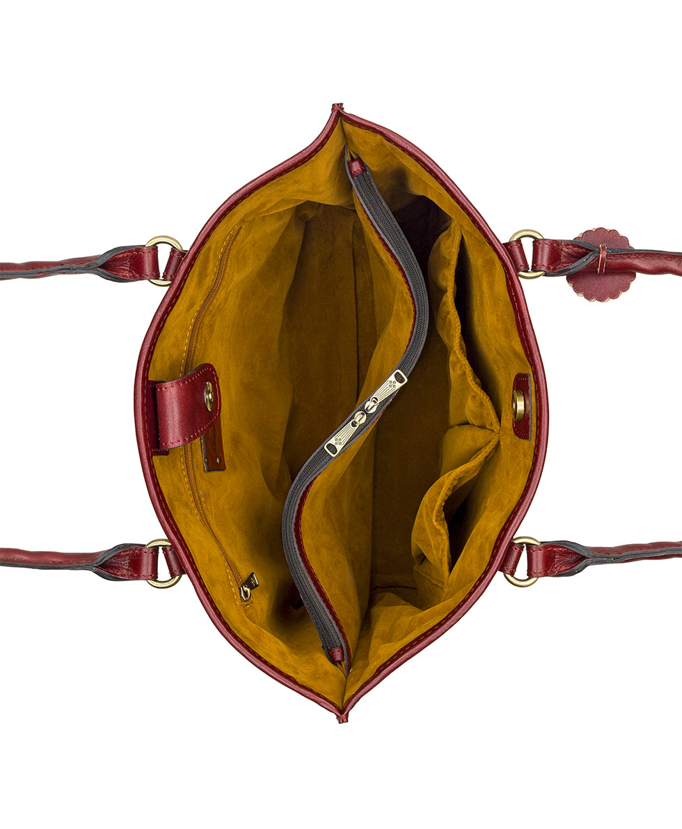 Female - Adeline Tote - Western Cutout Tooled - Maroon - maroon - by Patricia Nash - View 4 of 4