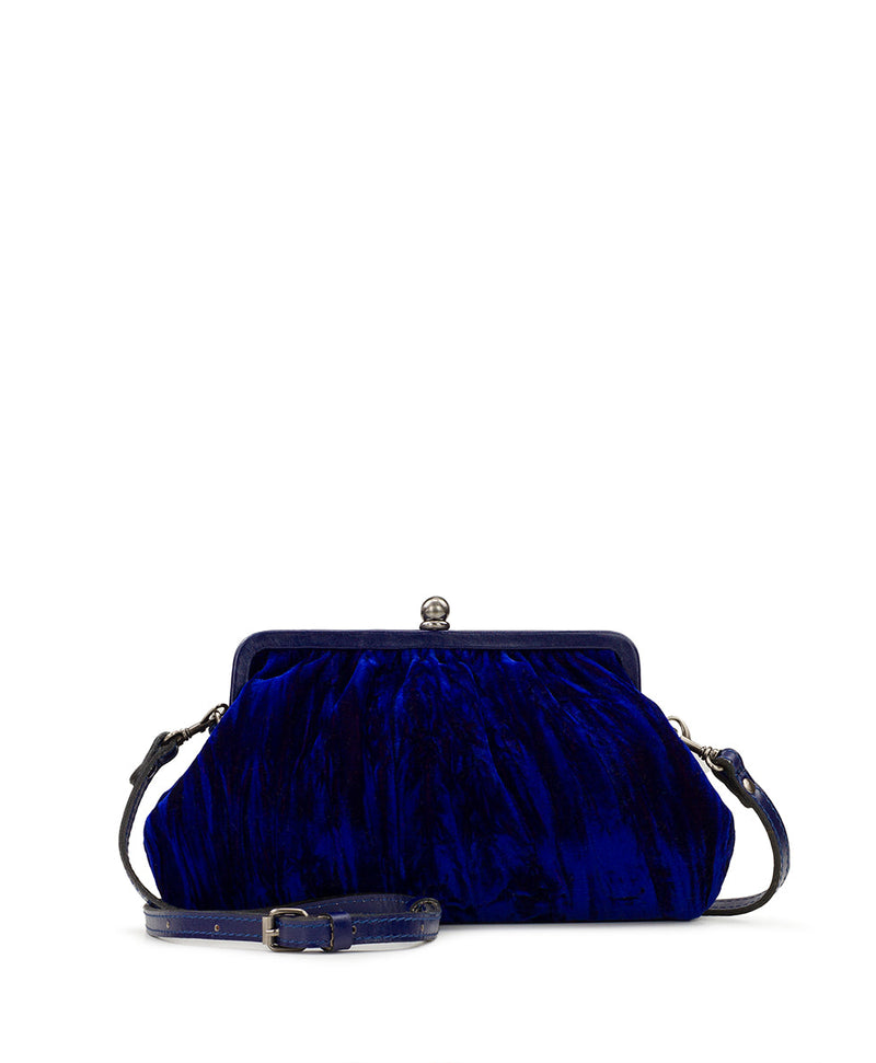 Ealing Frame Crossbody Bag with Leather Strap - Crushed Velvet ...