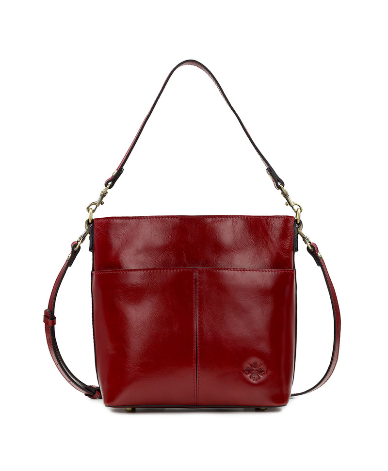 Red Leather bag with detachable crossbody strap