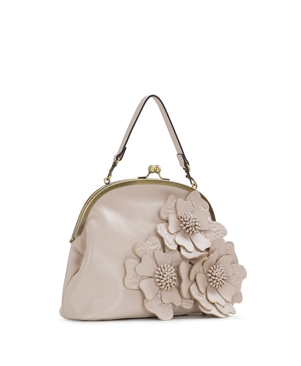 Female - Willow Top Handle Frame - Floral Applique - chalk white - by Patricia Nash - View 3 of 5
