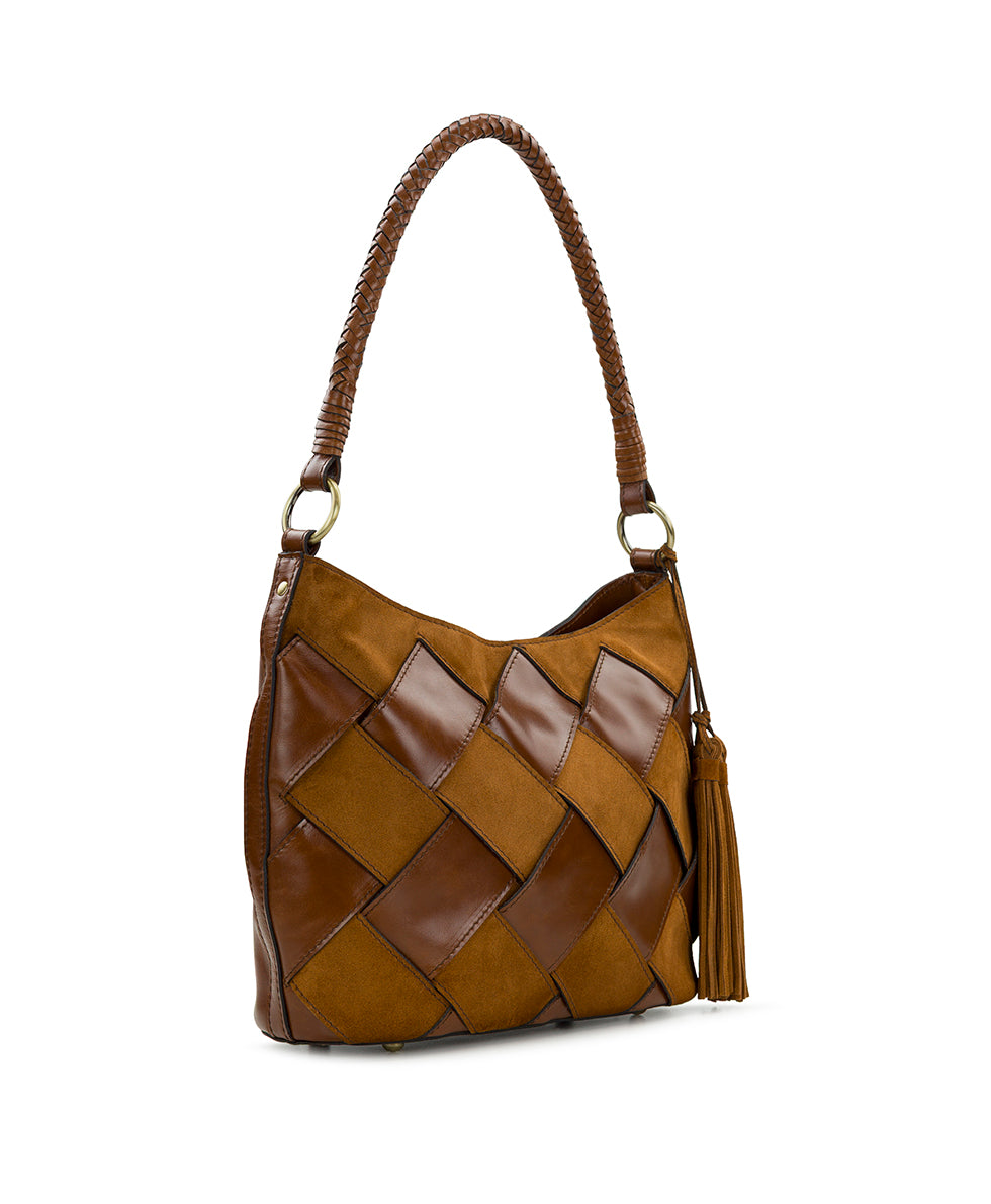 Female - Castelli Hobo - Suede Leather Weave - cognac - by Patricia Nash - View 3 of 4