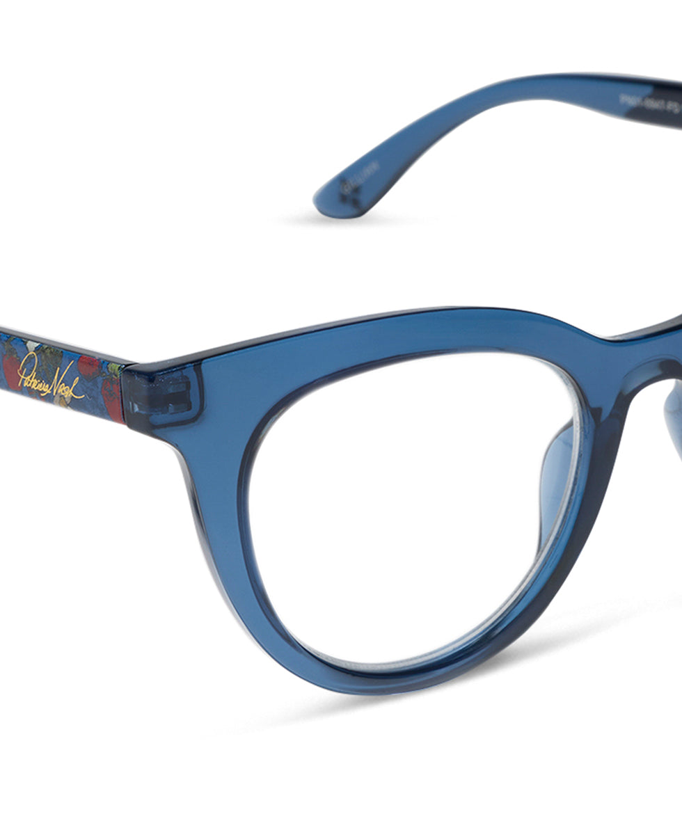 Female - Gillian Reader Glasses - Strawberry/Denim - by Patricia Nash - View 4 of 8