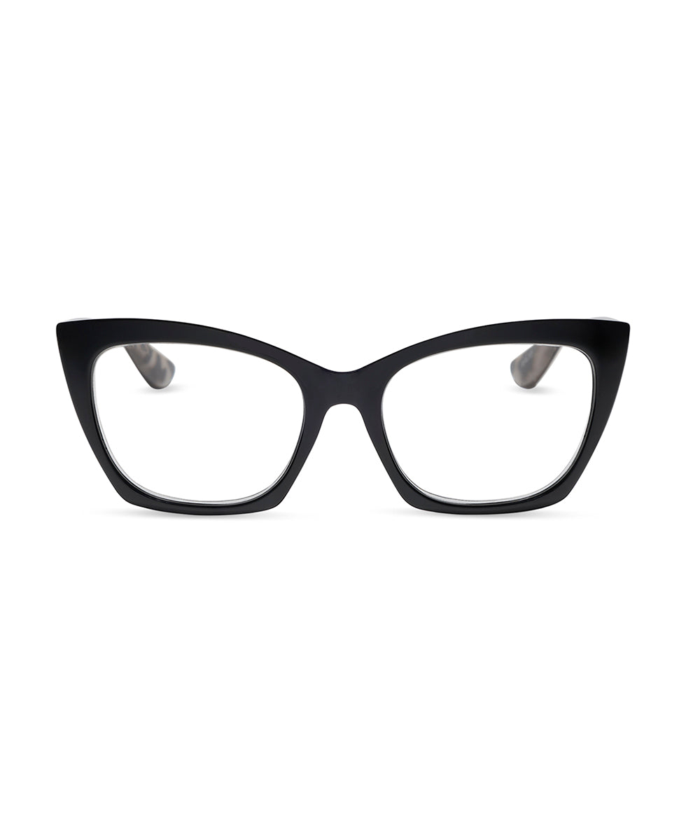 Female - Zadie Reader Glasses - Black/Cookies and Cream - by Patricia Nash - View 1 of 8