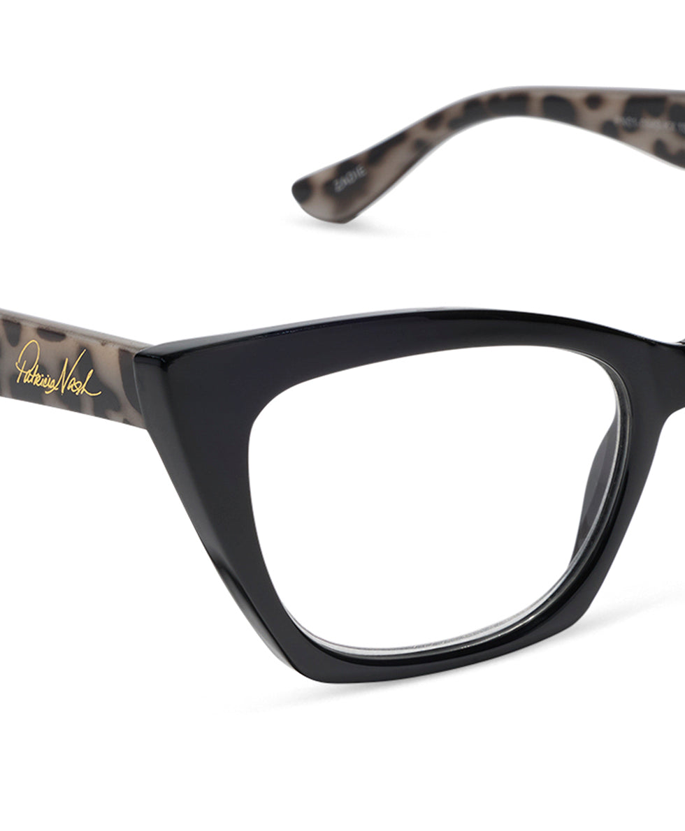 Female - Zadie Reader Glasses - Black/Cookies and Cream - by Patricia Nash - View 4 of 8