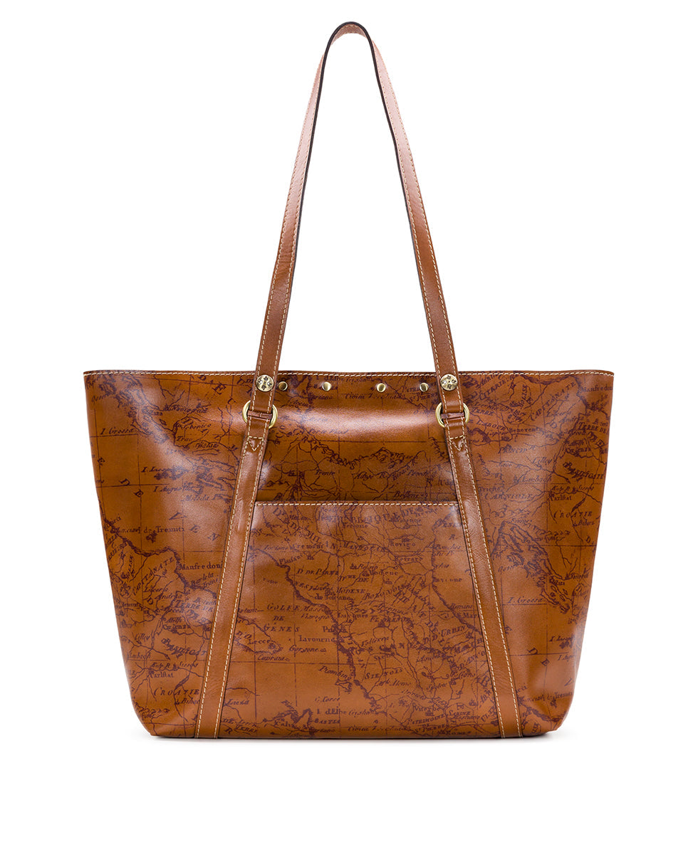 Benvenuto Tote - Signature Map Leather – Patricia Nash