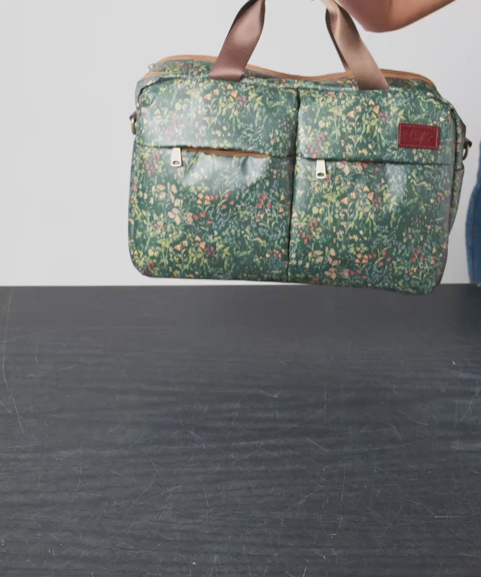 Female - Calise Carry‑On Bag - Patina Coated Linen Canvas ‑ Spring Multi - spring multi - by Patricia Nash - View 4 of 7