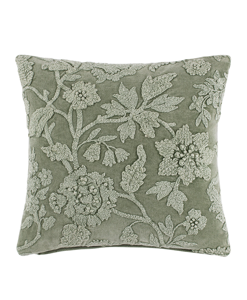 Washed Velvet Decorative Pillow - Parisian Newspaper Collection