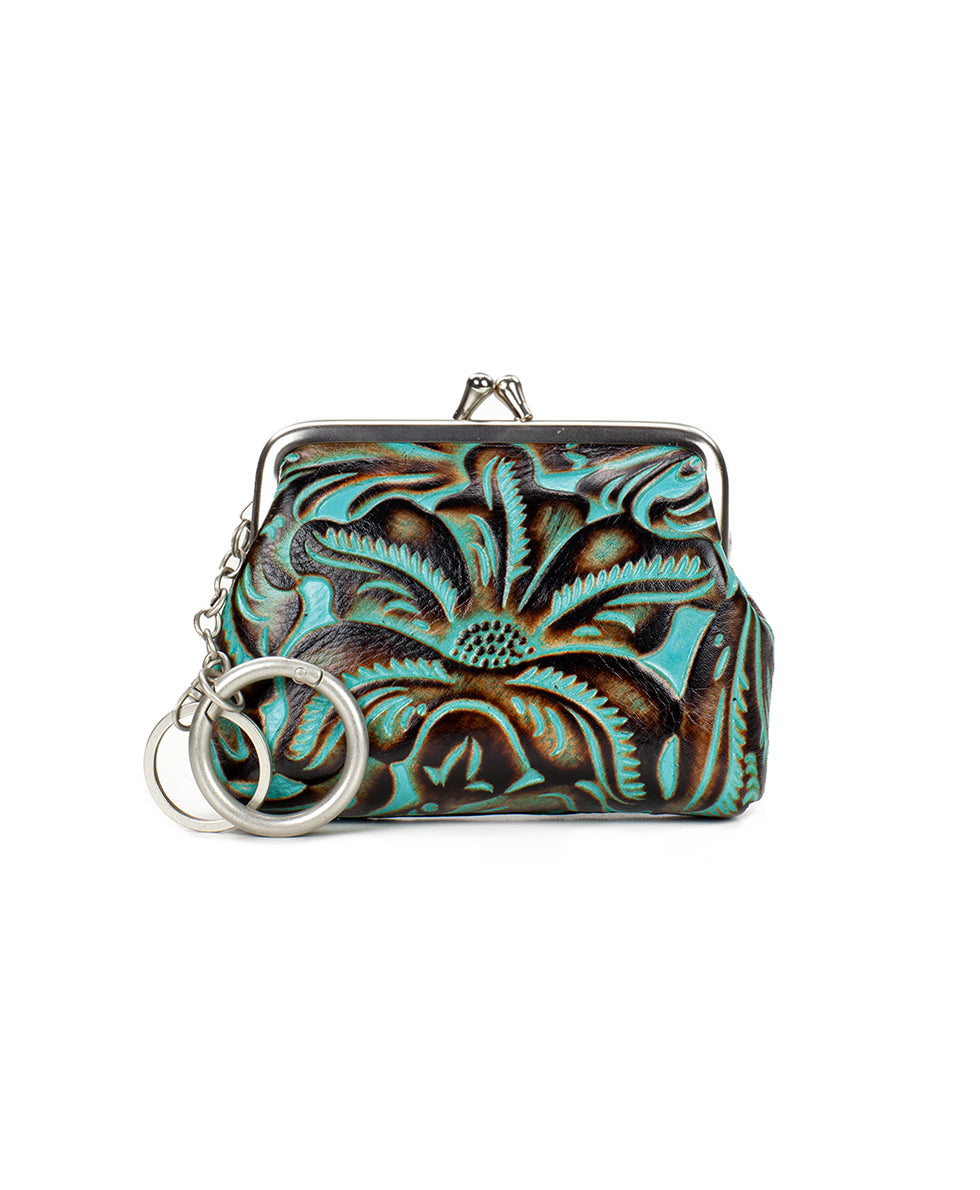 Borse Coin Purse - Tooled Turquoise - turquoise - by Patricia Nash - View 1 of 2