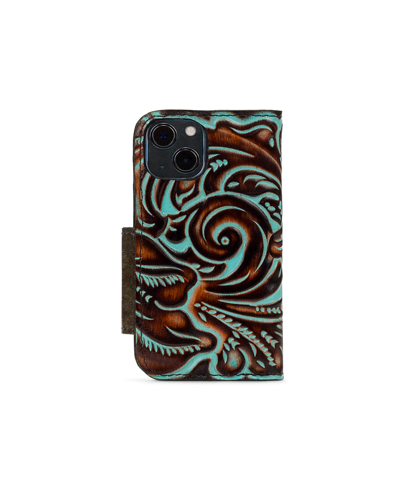 Michele Wallet iPhone 13 Mini Case - Tooled Turquoise