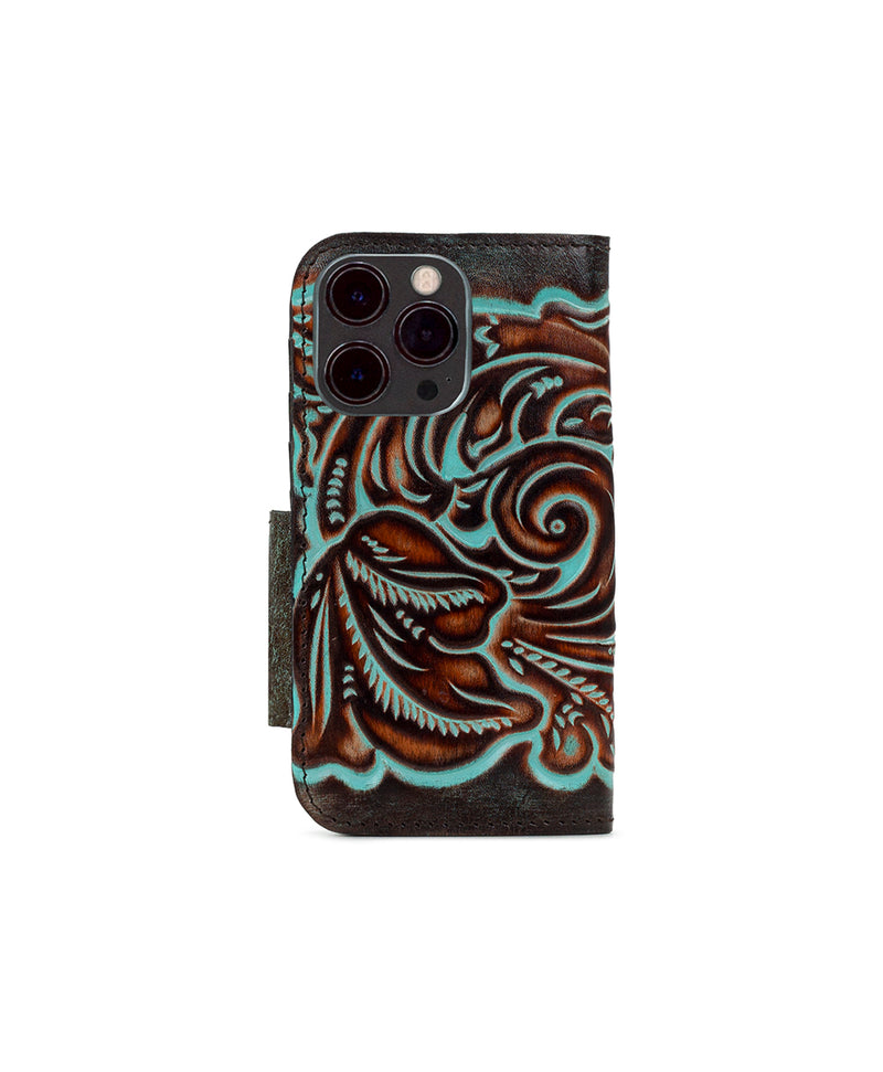 Michele Wallet iPhone 13 Pro Case - Tooled Turquoise