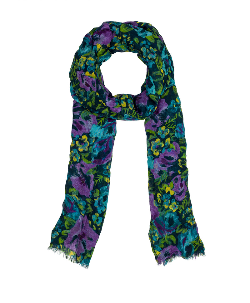 Patricia Nash - Large Knit Scarf with Contrast Stitching - Plum