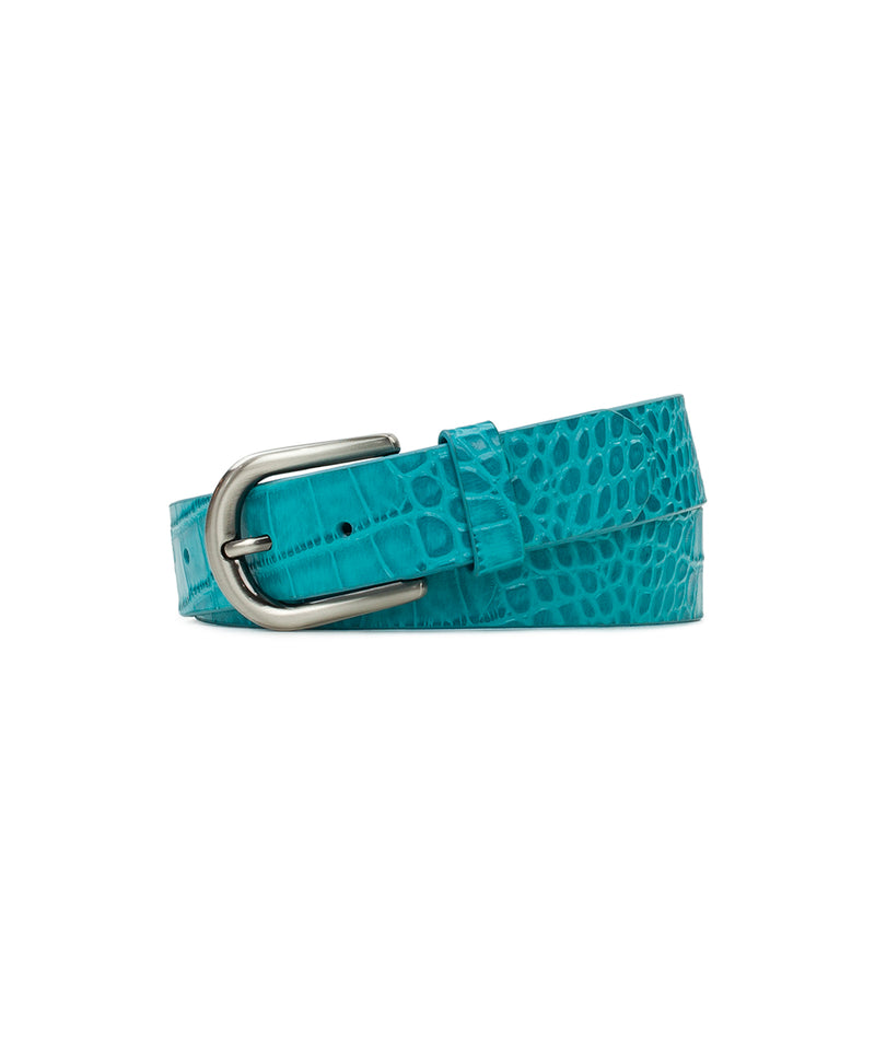 Vietri Belt - Distressed Croc Leather