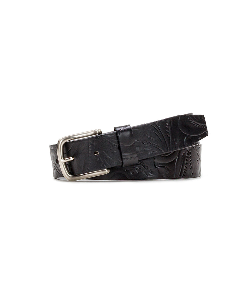 Pelosa Leather Belt - Tooled Black