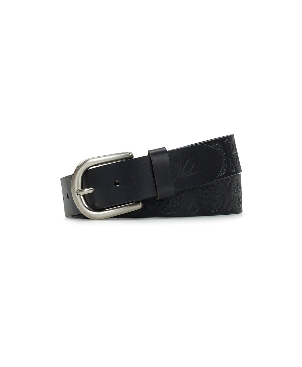 Grace Floret Embossed Belt - Handcut Tooled — Black - by Patricia Nash - View 1 of 3