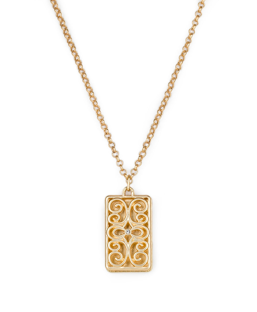 Rectangle Locket - Remember The Moments - egyptian gold - by Patricia Nash - View 1 of 4