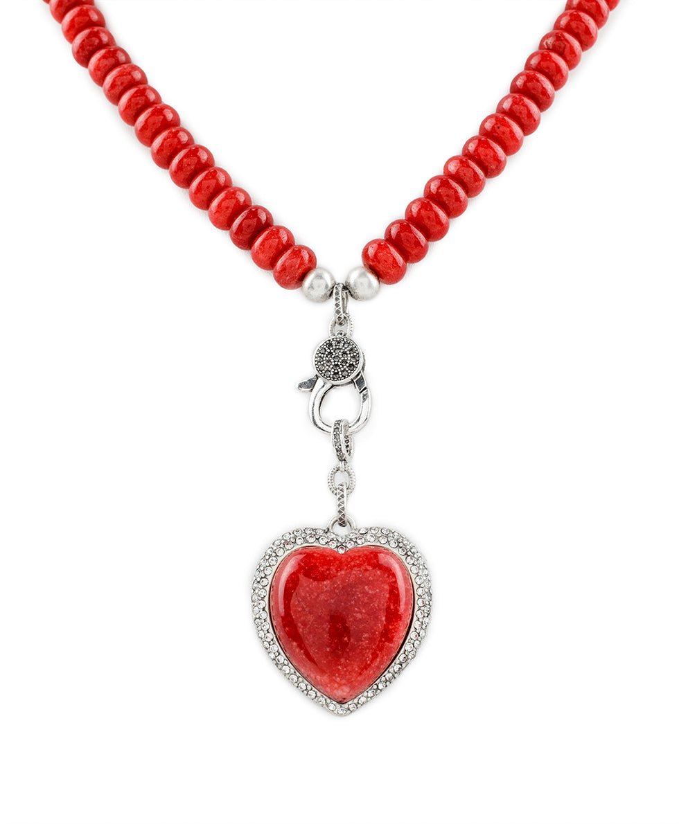 Heart Necklace - Sweetheart - silver ox - by Patricia Nash - View 1 of 4