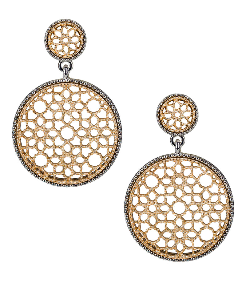 Circle Drop Earrings - Venetian Lace