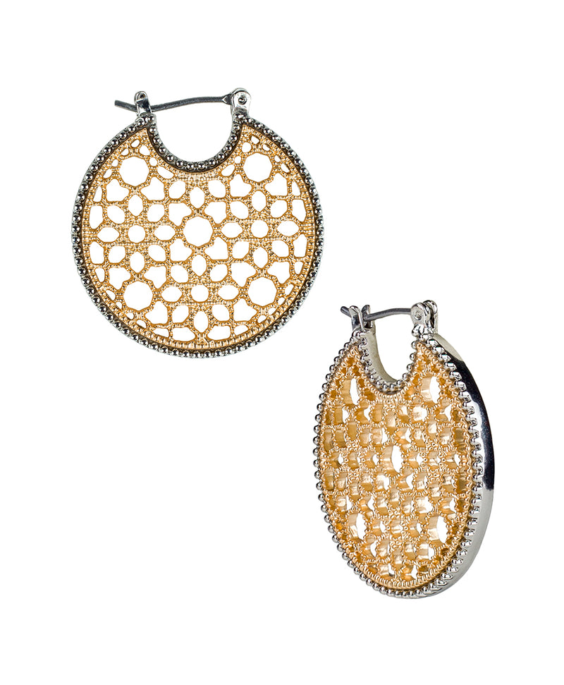 Circle Post Earrings - Venetian Lace