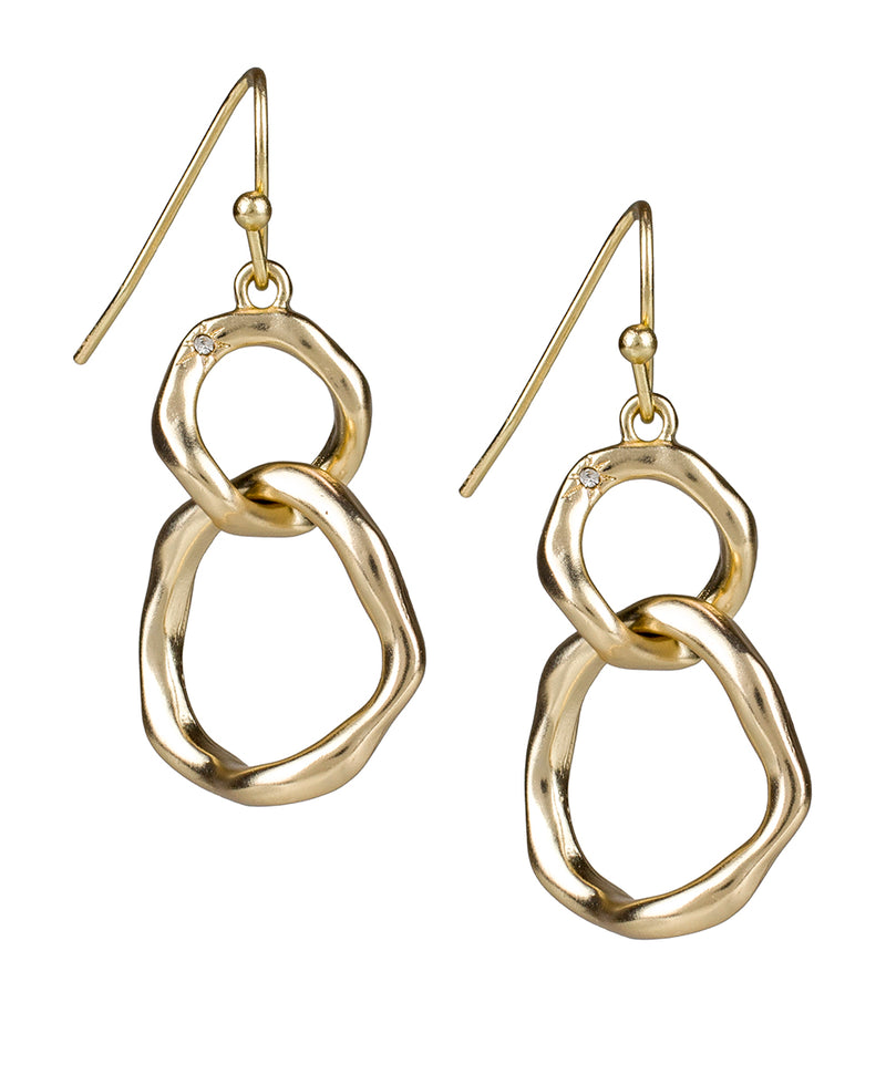 Chain Drop Earrings -  Hammered Collection
