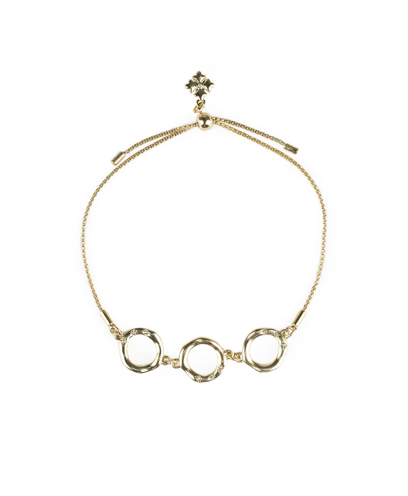 Three Circle Bracelet -  Hammered Collection