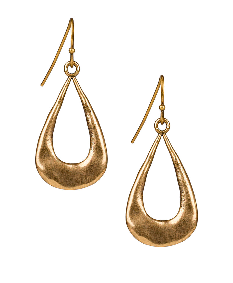 Tear Drop Earrings - Not So Basics - Antique Gold