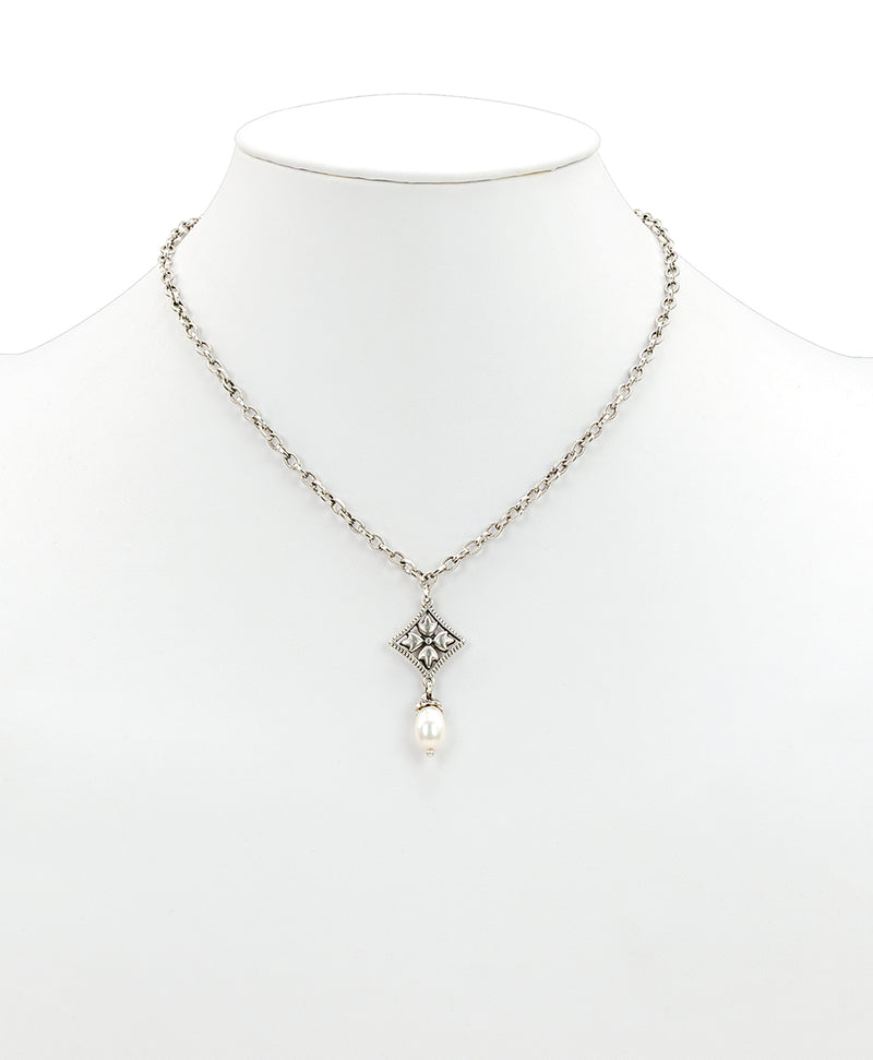 Caged Floret Pearl Necklace