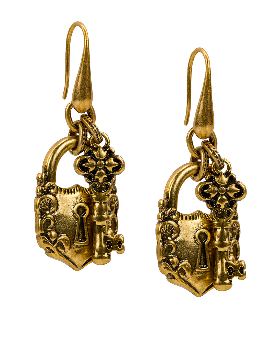 Vintage | Jewelry | Lock Key Earrings | Poshmark
