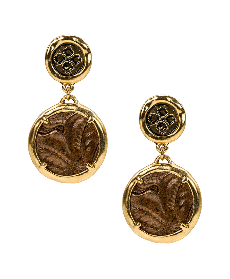 Della Double Drop Earrings - Antique Gold