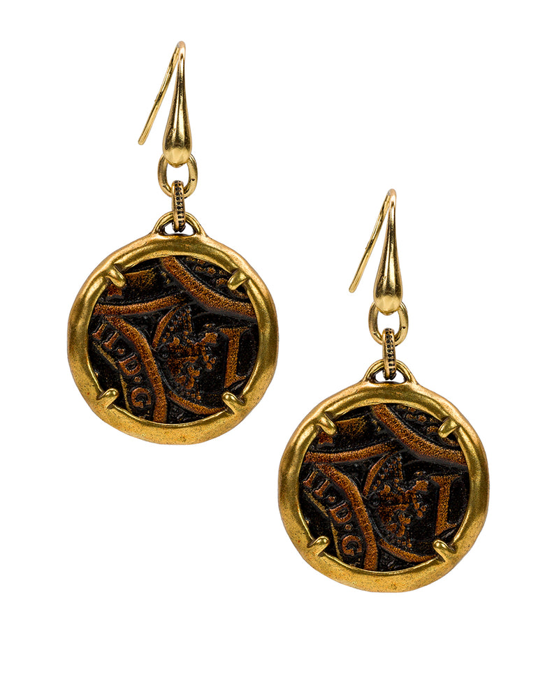 Elena Earrings - Coin Tooled Bronze