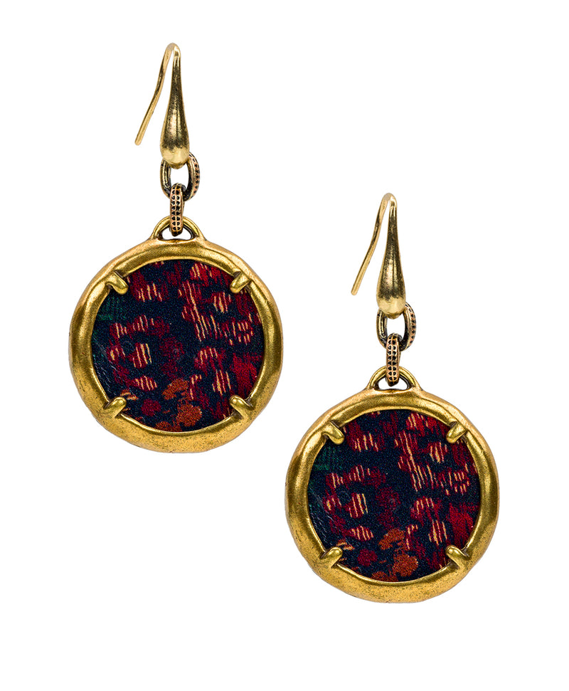 Elena Leather Charm Earring - Fall Tapestry