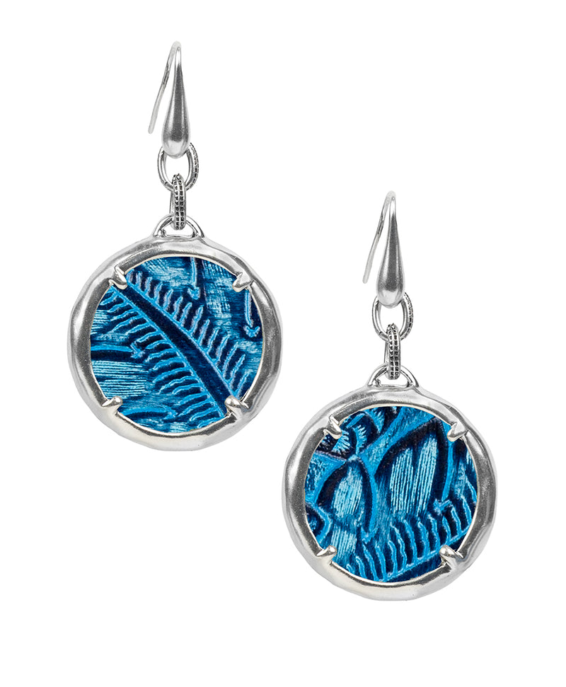 Elena Earrings - Mediterranean Floral Tooled