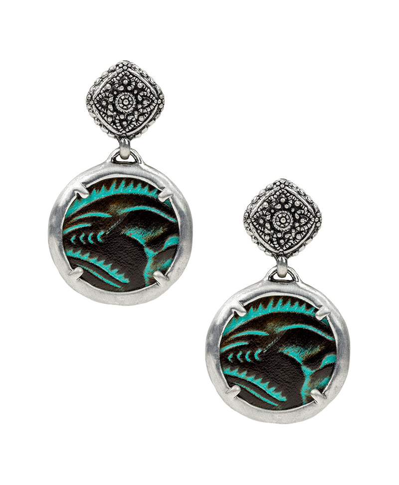 Carina Filigree Earrings - Tooled Turquoise