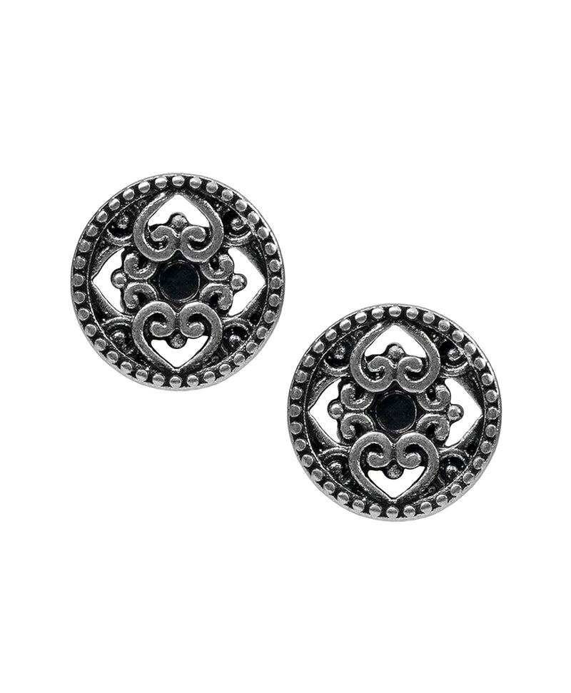 Heart Circle Button Earrings - Charming Collection