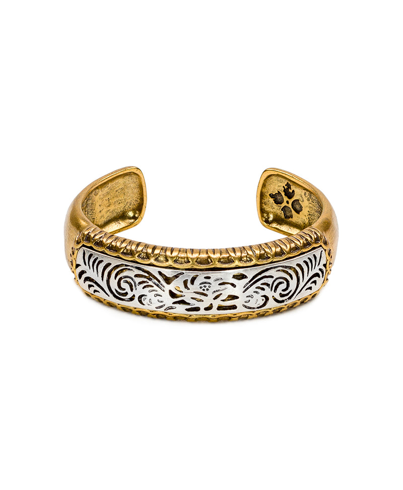 Cavo Tooled Metal Cuff - Russian Gold/Silver Ox