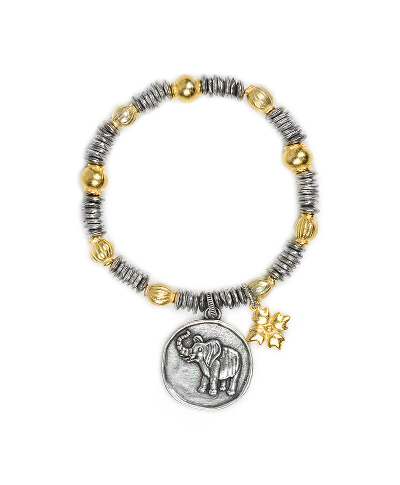 Stretch Bracelet Elephant Charm - Boho India Elephant Collection