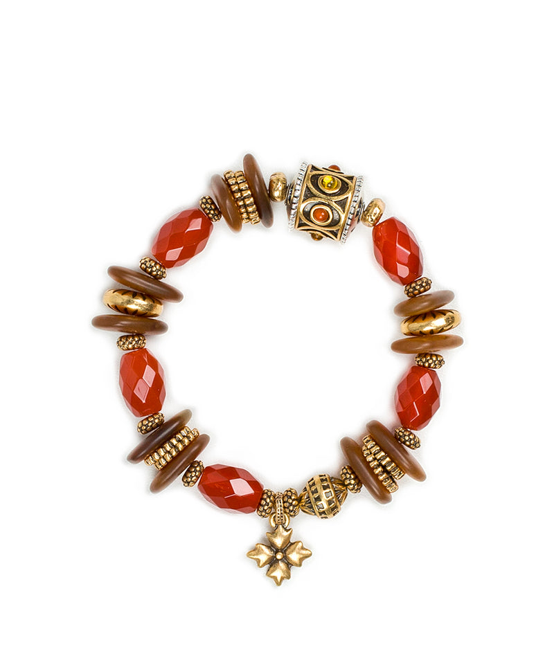 Floret Charm Stretch Bracelet - Gypsy Stone Bead
