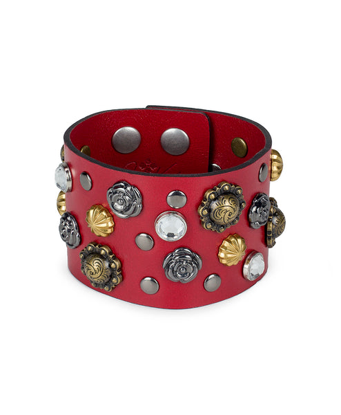 Amata Studded Cuff Leather Cuffs Patricia Nash