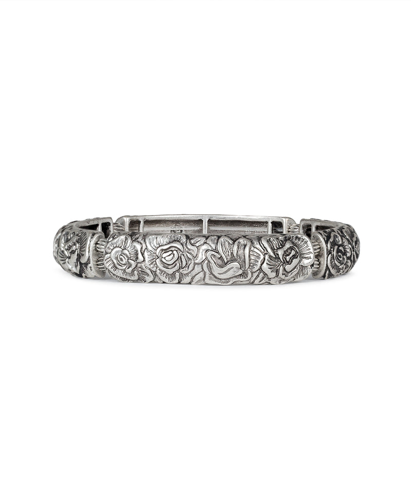 Bangle Stretch Bracelet - Tooled Rose