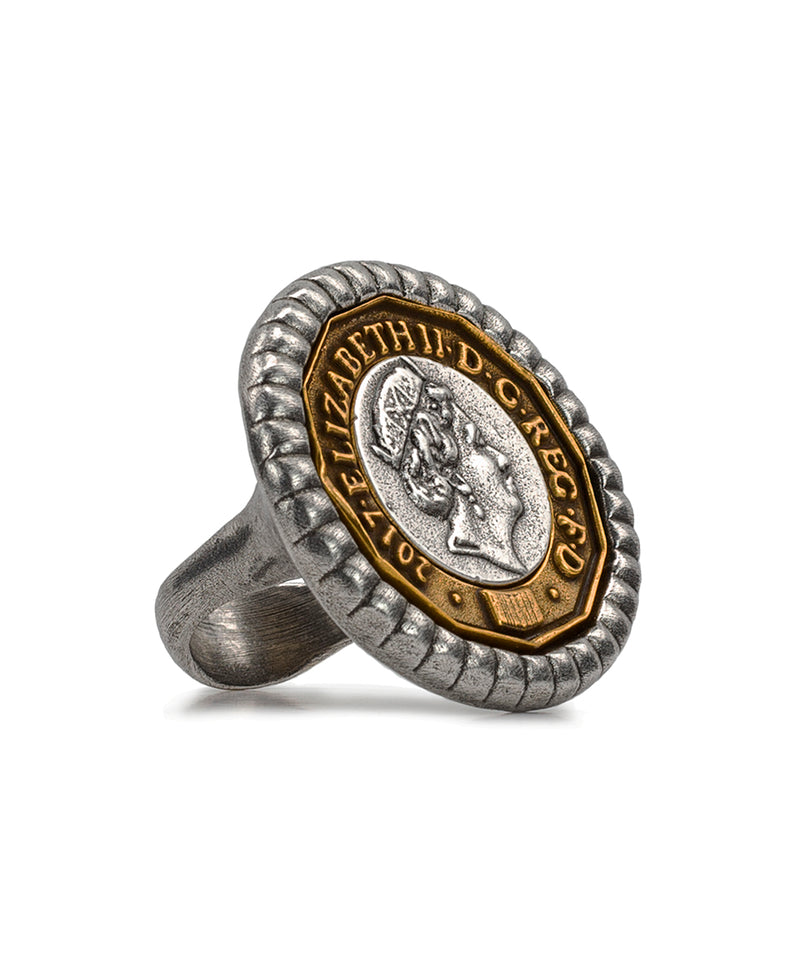 World Coin Pound Ring - Silver Ox