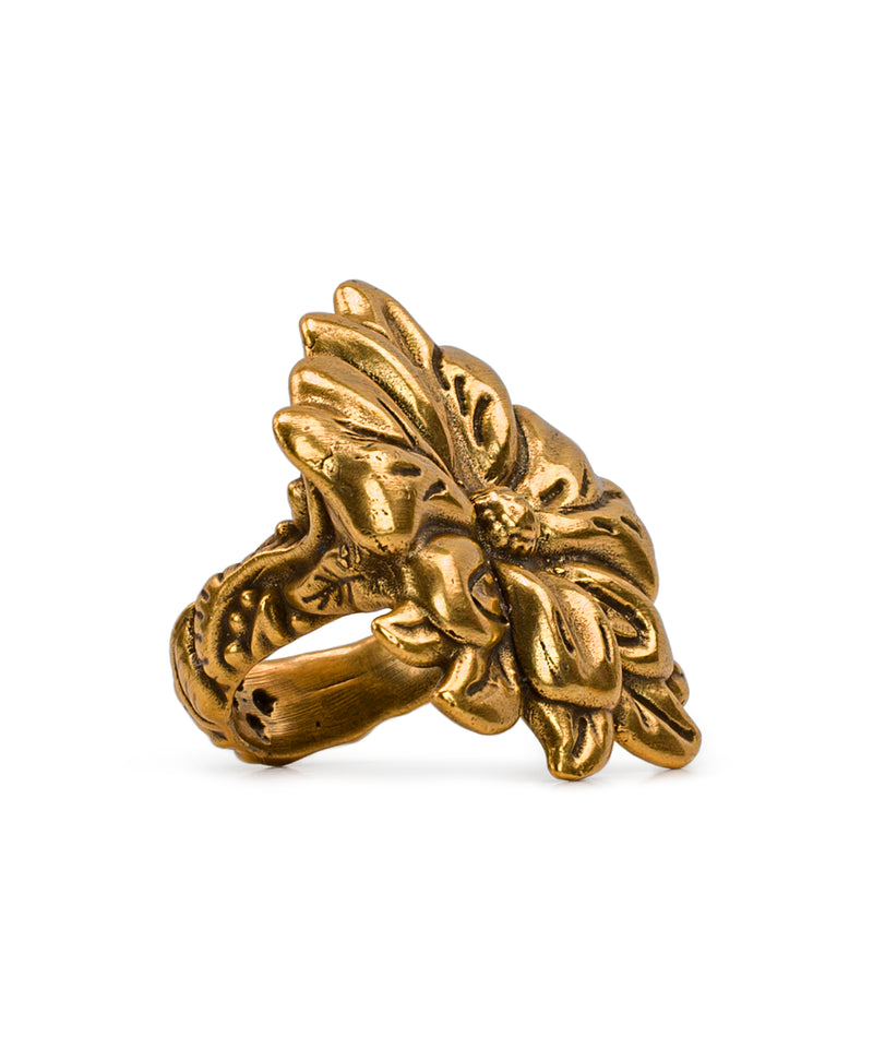 Tooled Flower Russian Gold Ring