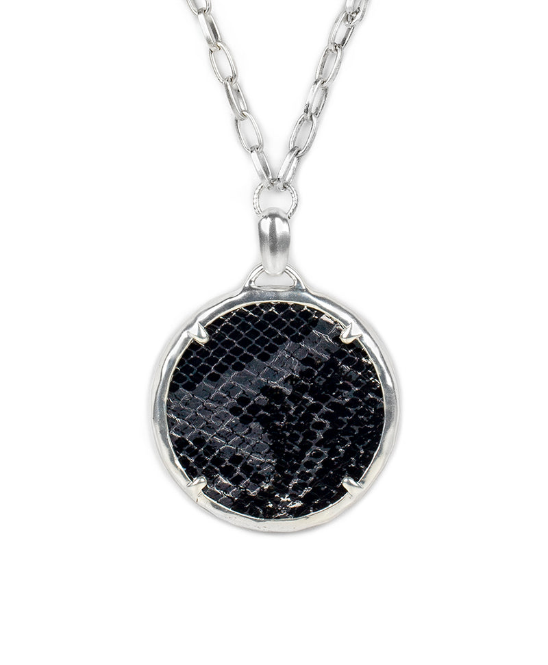 Coretta Necklace - Python Metallic Silver