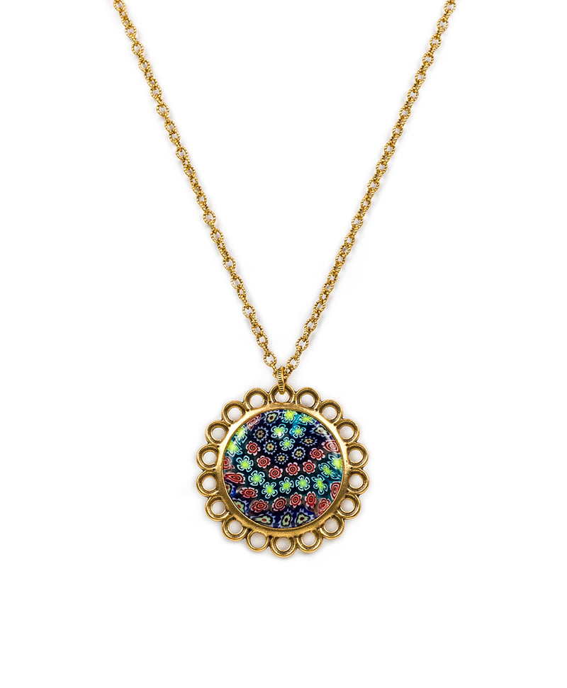 Long Circle Pendant Necklace - World Bead