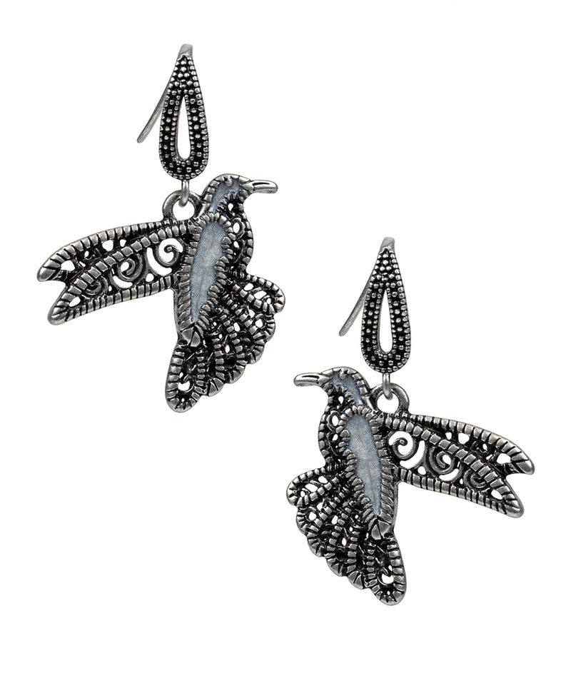 Enamel Hummingbird Dangle Earrings - Charming Collection