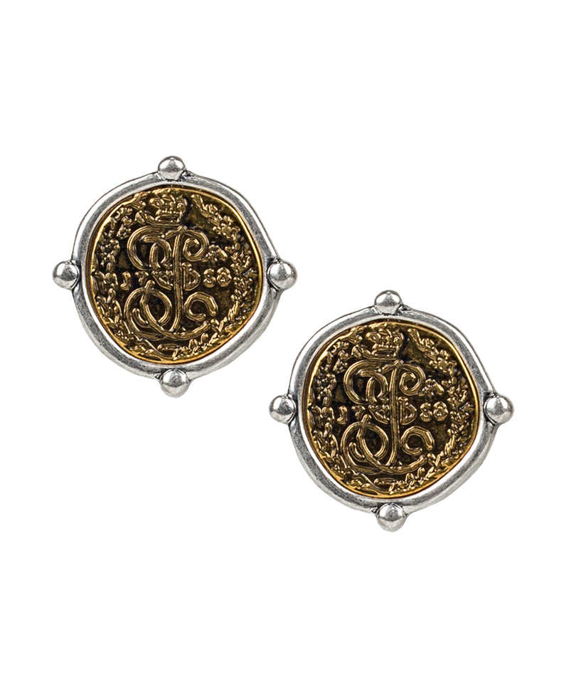 Two Tone Coin Studs - Ancient Coin