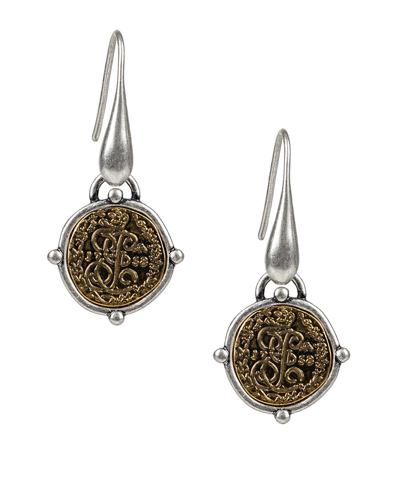 Two Tone Coin Dangles - Ancient Coin