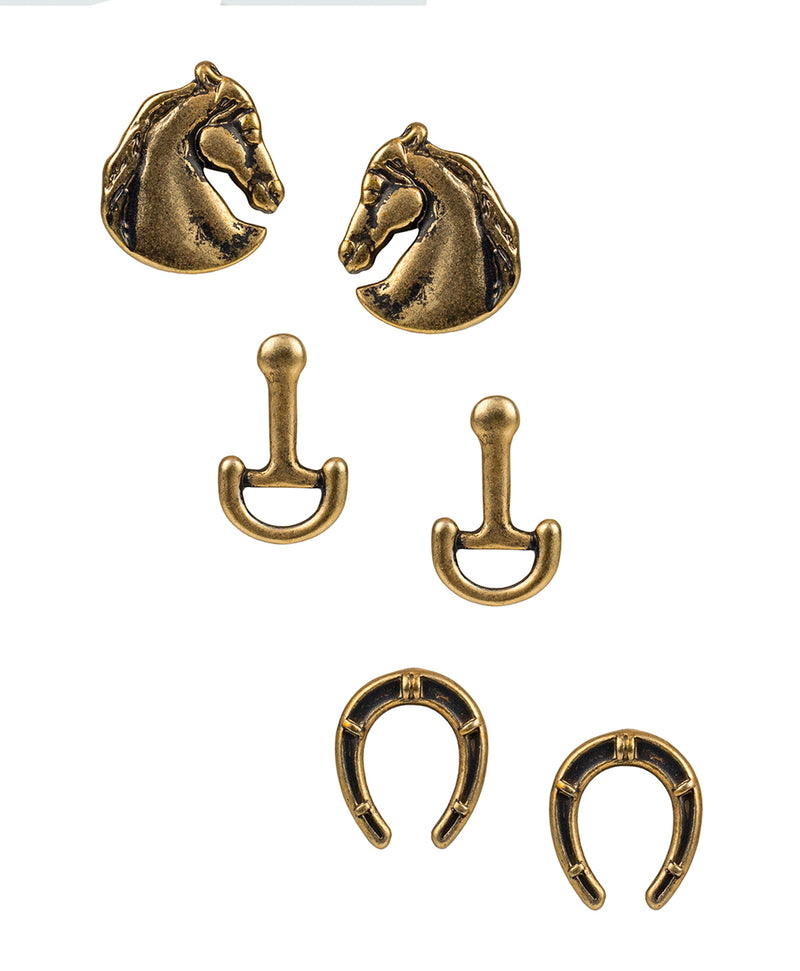 Equestrian Earring Set - Old English Itaglio