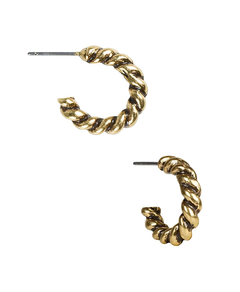 Twist Rope Hoops - Not So Basics - antique gold - by Patricia Nash - View 1 of 2