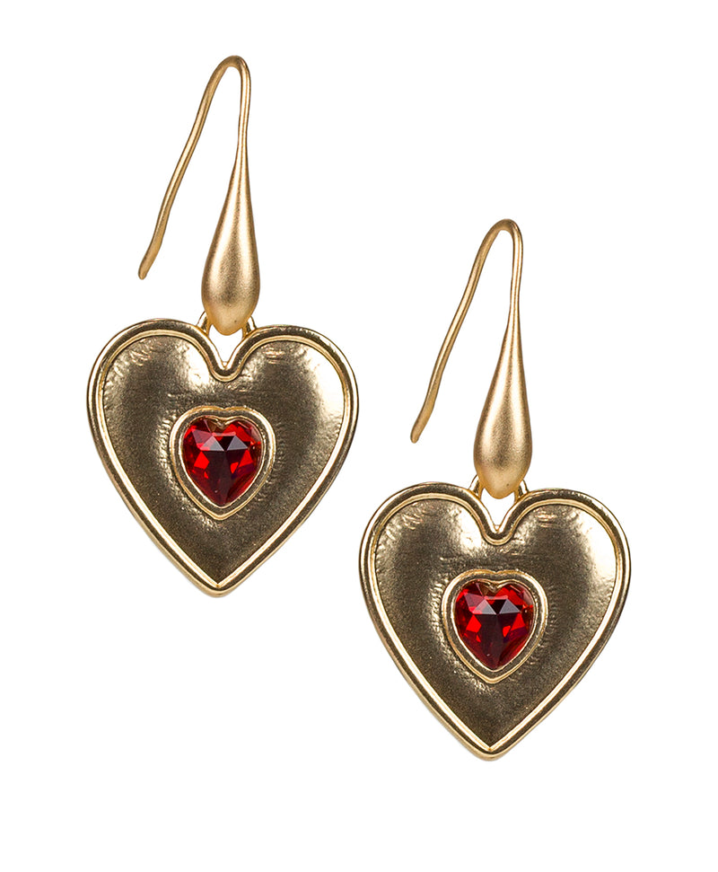 Heart Dangle Earrings  - Cloisonne