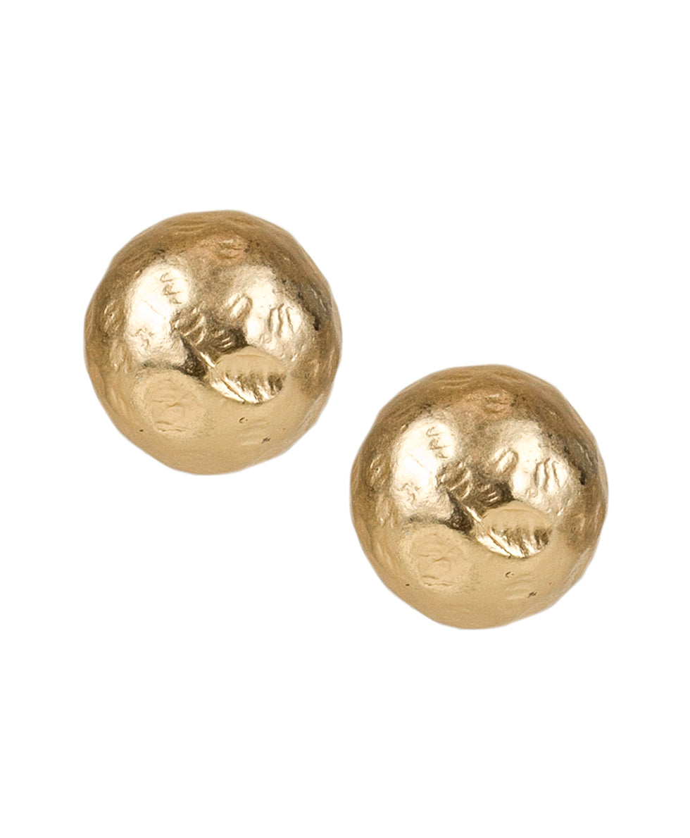 Hammered Ball Stud Earrings - Not So Basics - egyptian gold - by Patricia Nash - View 1 of 2