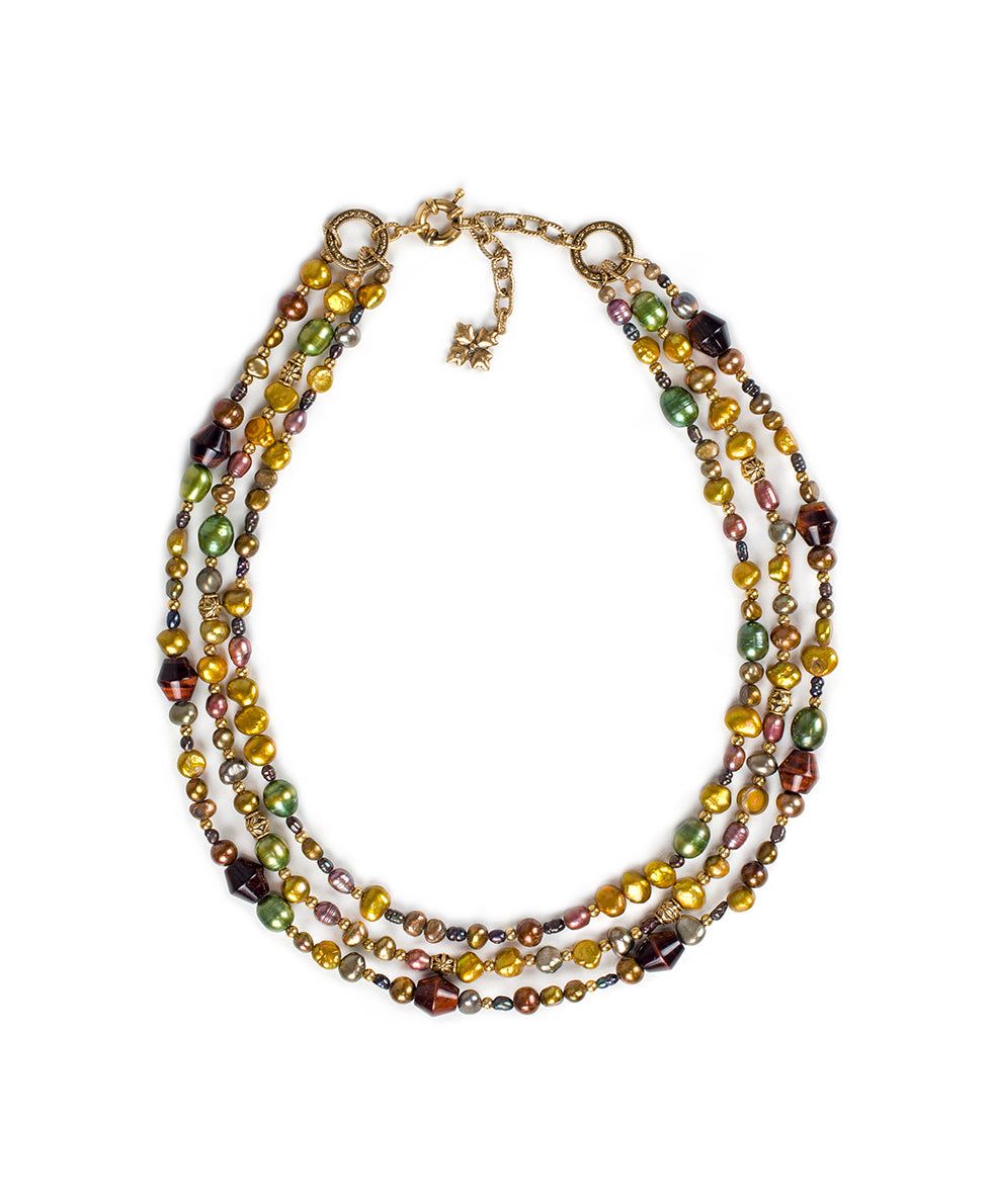 Multi Pearl 3 Strand Necklace - Autumn Pearl – Patricia Nash